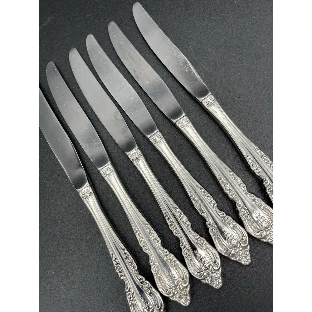 Dinner knife Set Brahms Stainless Distinction Plus By Oneida Silver 6 Pieces